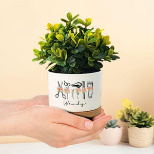 Hair Stylist Gifts, Personalized Hair Stylist Name Plant Pot, Custom Hairstyle Decor, Gift for Hairdresser, Hairdresser Gift, Barber Gifts