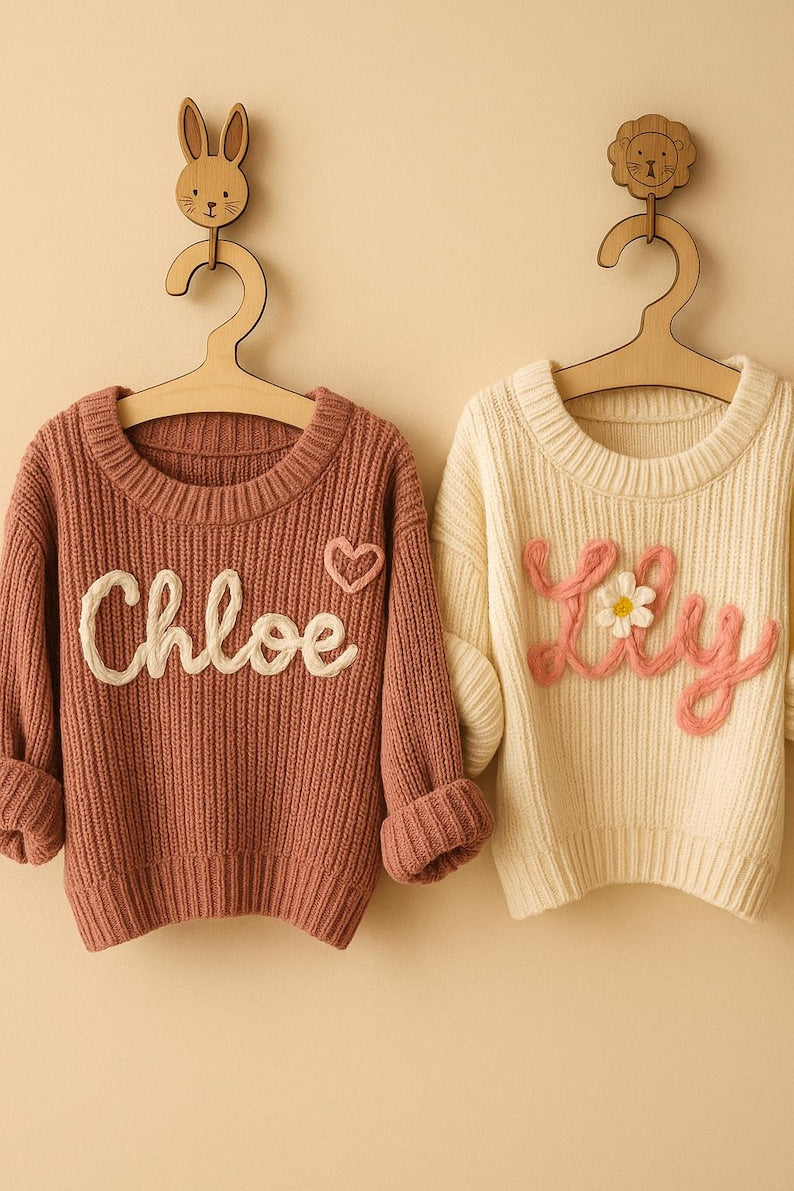 Embroidered Custom Name Baby Sweater: Personalised Keepsake Personalised Baby Sweater | Custom Keepsake | Baby Toddler Sweater | Baby Gift