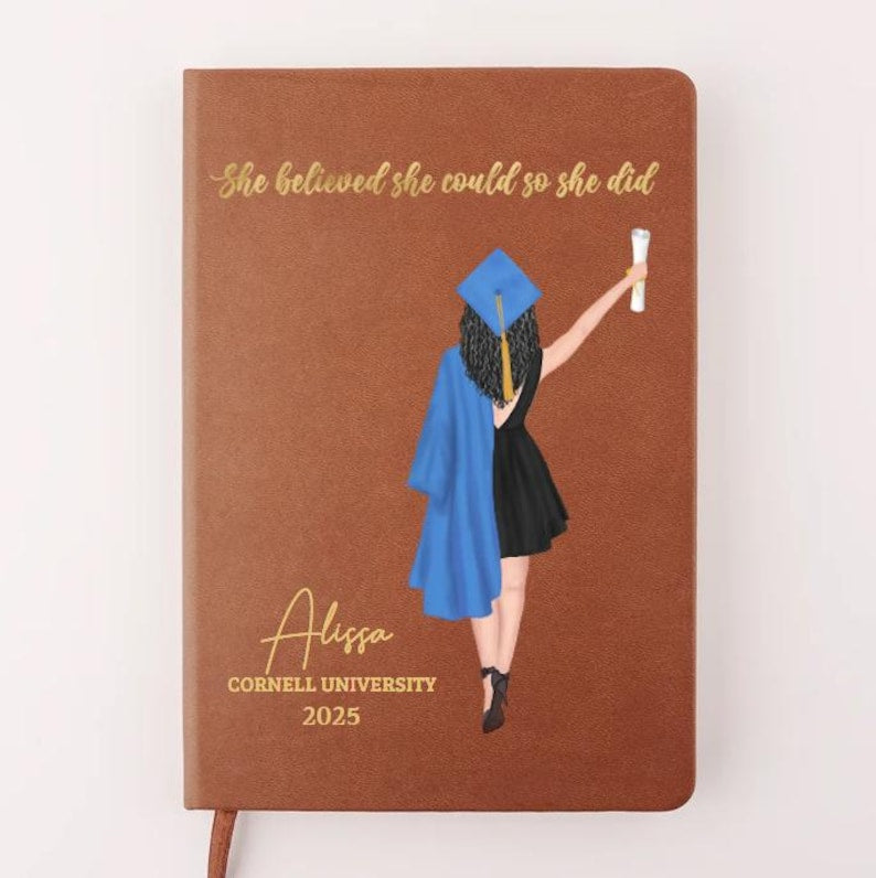 I Trust The Next Chapter - Family Personalized Custom Leather Journal - Graduation Gift For Family Members, Siblings, Brothers, Sisters