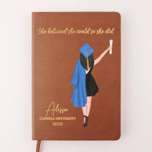 I Trust The Next Chapter - Family Personalized Custom Leather Journal - Graduation Gift For Family Members, Siblings, Brothers, Sisters