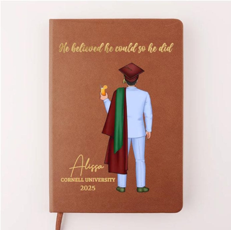 I Trust The Next Chapter - Family Personalized Custom Leather Journal - Graduation Gift For Family Members, Siblings, Brothers, Sisters