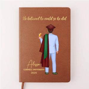 I Trust The Next Chapter - Family Personalized Custom Leather Journal - Graduation Gift For Family Members, Siblings, Brothers, Sisters