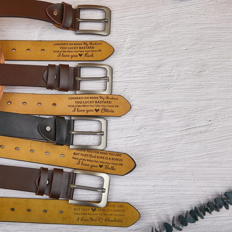 Personalized Leather Belt Anniversary Handmade Belt, Custom Leather Belt for Daddy, Father s Day Gift for Boyfriend, Unique Gift for Husband