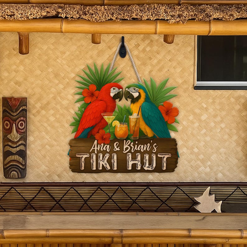 Personalized Tiki Bar Sign, Tiki Lounge Sign, Tiki Decorations, Bar Decor, Summer Gift, Pool Bar, Summer Decor
