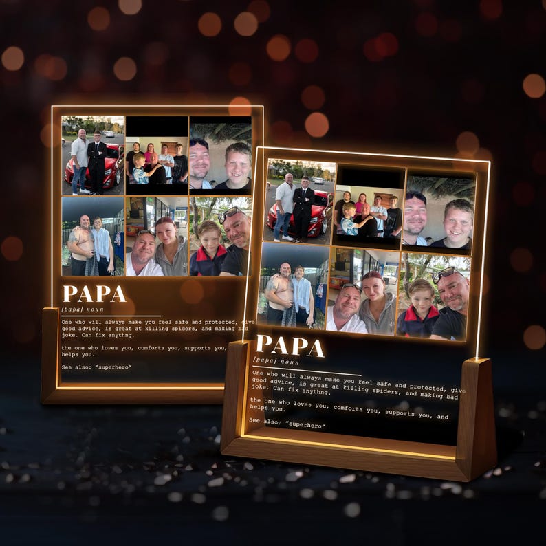 Personalized Custom Photo Light for Your Dad, Custom Photo Lamp, Unique Father s Day Gift, Dad Gifts, Anniversary Gift for Your Dad
