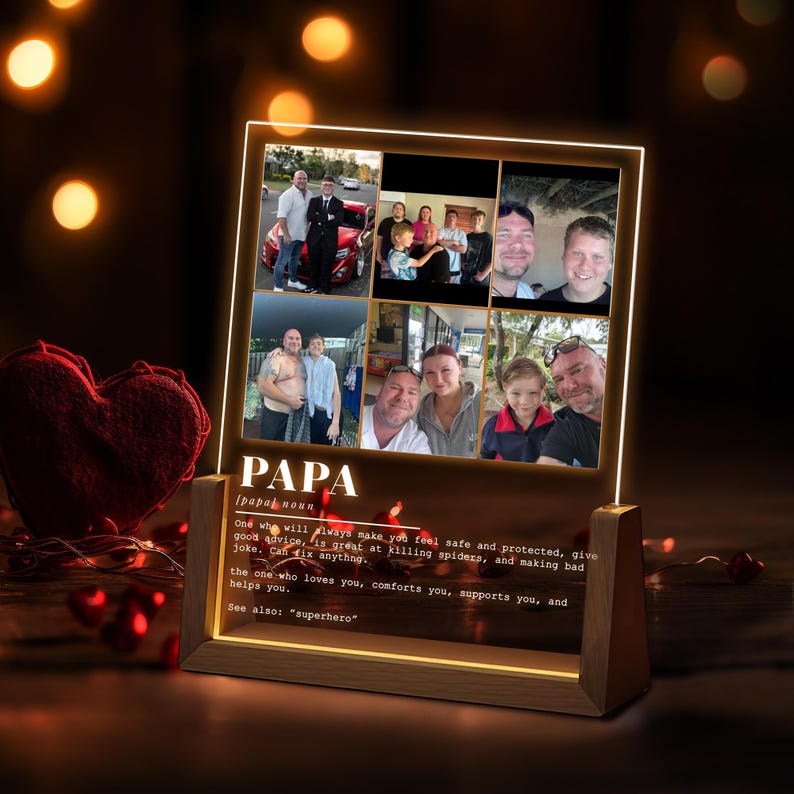 Personalized Custom Photo Light for Your Dad, Custom Photo Lamp, Unique Father s Day Gift, Dad Gifts, Anniversary Gift for Your Dad