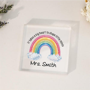 Personalized Teacher Gift,Teacher Desk Name Plate,Teacher Acrylic Plaque,Rainbow Teacher,Teacher Sign, Personalized Teacher Desk Name Plate