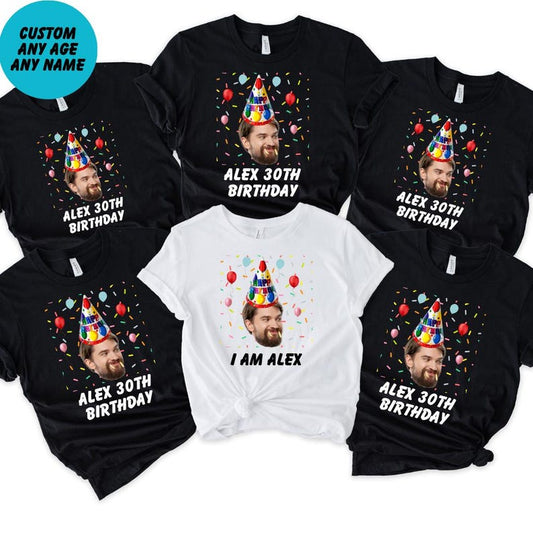 Funny Birthday Shirt, Birthday Photo Shirts, Matching Birthday Party Group Shirt, Custom Face Birthday Shirt, Custom Photo Shirt, Face Shirt