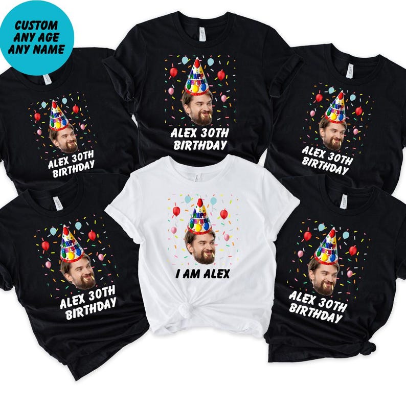 Funny Birthday Shirt, Birthday Photo Shirts, Matching Birthday Party Group Shirt, Custom Face Birthday Shirt, Custom Photo Shirt, Face Shirt