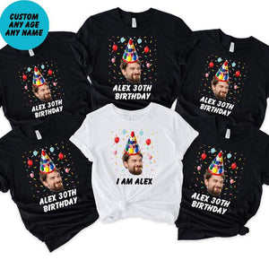 Funny Birthday Shirt, Birthday Photo Shirts, Matching Birthday Party Group Shirt, Custom Face Birthday Shirt, Custom Photo Shirt, Face Shirt