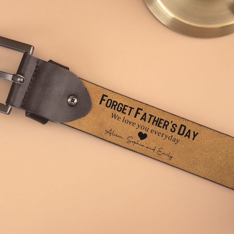 We Love Dad Everyday Custom Leather Belt for Dad, Personalized Dad Leather Belt, Father's Day Gifts, Funny Gift for Dad, Grandpa, Husband, Engraved Men's Belt