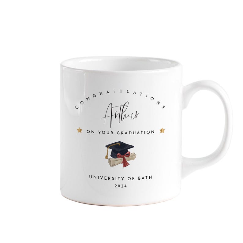 Personalised Graduation Mug with Name and Year Custom University Gift for Graduate Keepsake Coffee Cup Congratulations Present Idea