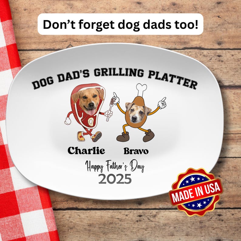 Personalized Daddy's Grilling Plate Custom BBQ Gift for Dad Grandpa or Husband Unique Fathers Day Present from Kids Grill Master Platter