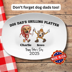 Personalized Daddy's Grilling Plate Custom BBQ Gift for Dad Grandpa or Husband Unique Fathers Day Present from Kids Grill Master Platter