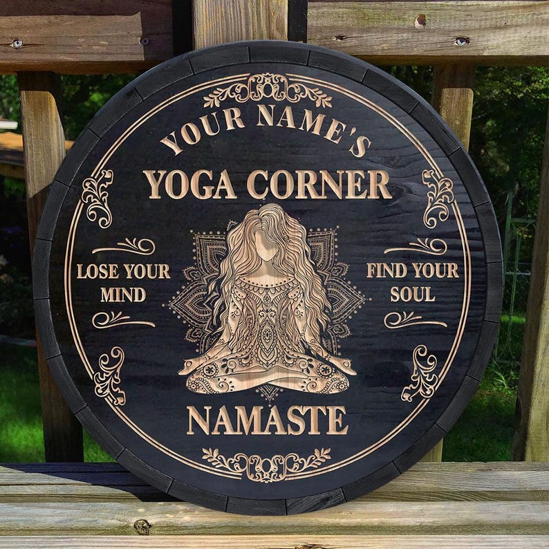Custom Wood Sign Wall Plaque Decor For Yoga Studio, Zen Den, Meditation Room, Mindfulness Space, Namaste Sign, Yoga Gifts
