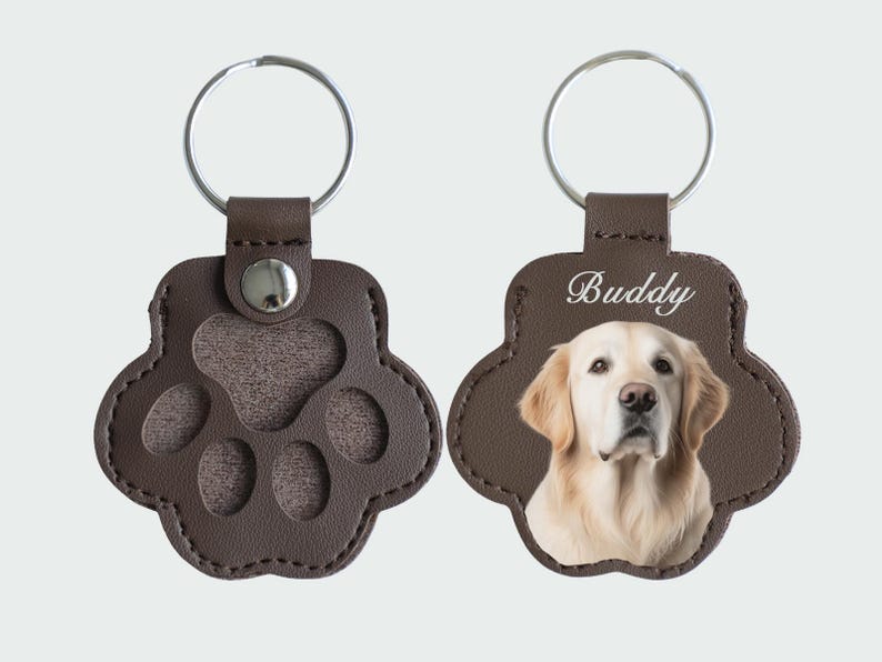 Personalized Pet Photo Keychain: Custom Dog Cat Memorial Fur Keepsake  Pet Fur Keepsake Leather Pouch