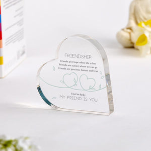 Personalised Friendship Keepsake Gift for Her Heart Plaque with Poem Friend Christmas Thank You Best Friend's Birthday Bestie Soul Sister