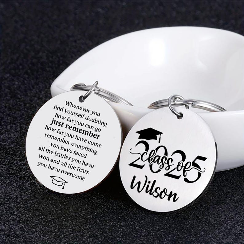 Custom 2025 Graduation Keyrings, Behind you all your memories, Graduation Gifts, Grad gift, Back to School, College High School Graduation