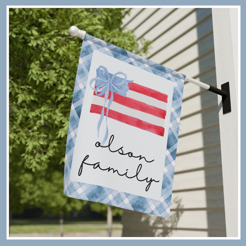 Patriotic Garden Flag, Patriotic Yard Decor, Fourth of July Garden Flag, Personalized Garden Flag, Red White and Blue House Banner, RV Gift