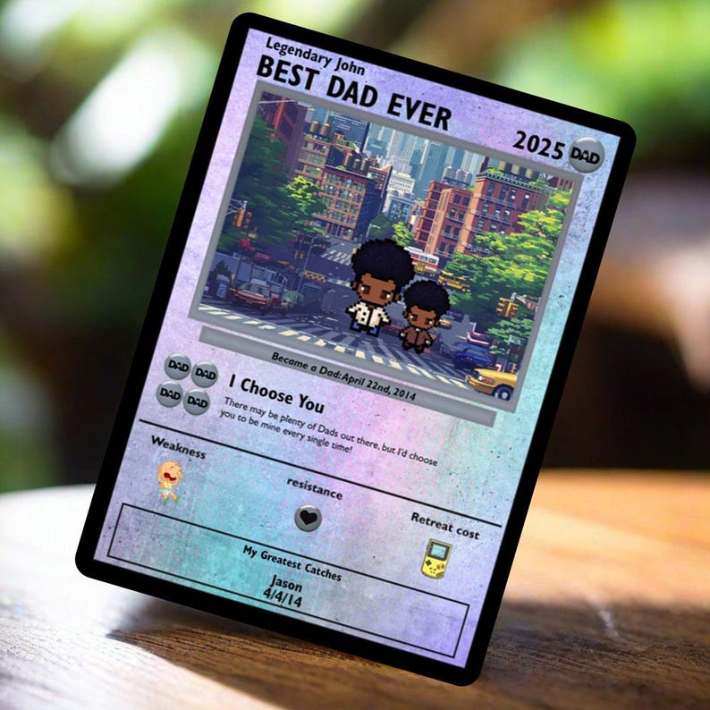 Personalized Poke Father's Day Card - Custom Gift for Dad - Personalized Father's Day Gifts - Father's Day Present - Dad Gifts