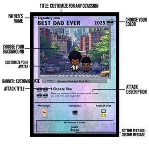 Personalized Poke Father's Day Card - Custom Gift for Dad - Personalized Father's Day Gifts - Father's Day Present - Dad Gifts