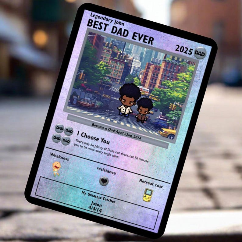 Personalized Poke Father's Day Card - Custom Gift for Dad - Personalized Father's Day Gifts - Father's Day Present - Dad Gifts