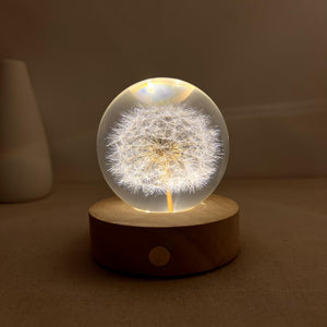 Dried Dandelion Night Light, Real Flower Night Lamp, Preserved Floral Resin Art Lamp, Dandelion Bedside Lamp, Personalized Birthday Gift