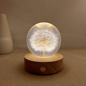 Dried Dandelion Night Light, Real Flower Night Lamp, Preserved Floral Resin Art Lamp, Dandelion Bedside Lamp, Personalized Birthday Gift