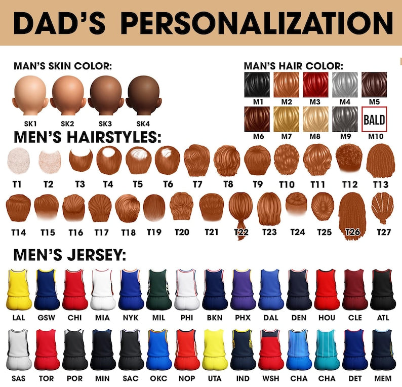 Basketball Dad Family Sitting Back View Personalized Standing Wooden Plaque, Father's Day Gifts for Sport Dad, Grandpa, Gifts For Husband