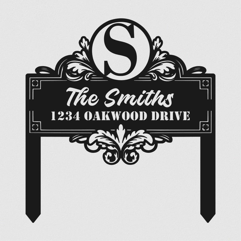 Custom Metal Family Name Sign Personalized Yard Address Plaque for Lawn & Garden Decor Outdoor Stake Sign Gift
