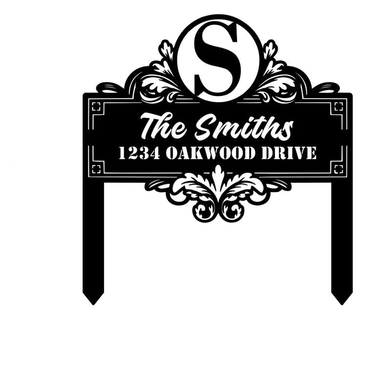 Custom Metal Family Name Sign Personalized Yard Address Plaque for Lawn & Garden Decor Outdoor Stake Sign Gift