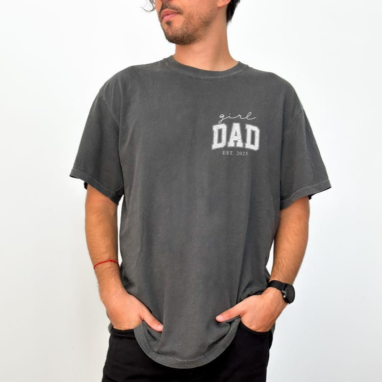 Girl Dad Est Year Shirt, Fathers Day Gifts from Daughter, Dad of Girls Tee, Birthday Gift for Daddy, New Dad Gift Idea
