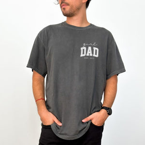 Girl Dad Est Year Shirt, Fathers Day Gifts from Daughter, Dad of Girls Tee, Birthday Gift for Daddy, New Dad Gift Idea