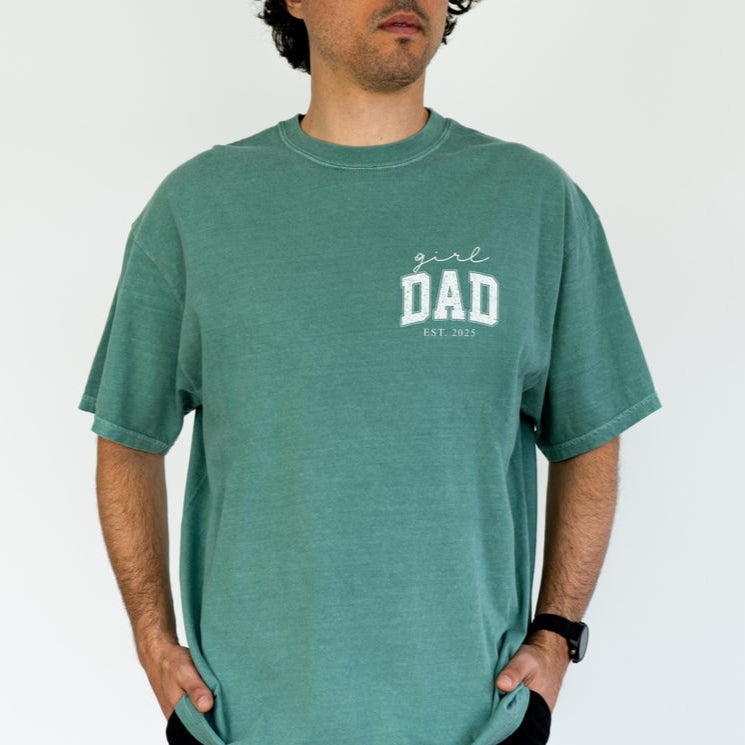 Girl Dad Est Year Shirt, Fathers Day Gifts from Daughter, Dad of Girls Tee, Birthday Gift for Daddy, New Dad Gift Idea