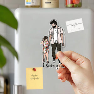Personalized Father's Day Gift For Dad, Custom Portrait From Photo Magnet, New Dad Gift, Faceless Portrait Fridge Magnet Gift For Husband