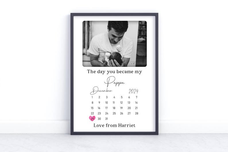 The day you became my daddy father's day birth date wood sign 2 layers, special keepsake for daddy, gift for dad, first fathers day gift