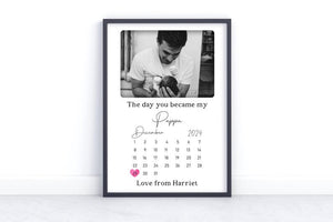 The day you became my daddy father's day birth date wood sign 2 layers, special keepsake for daddy, gift for dad, first fathers day gift