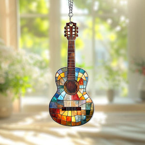 Personalized Guitar suncatcher Window hanging Musical Instrument acrylic Ornament Music Lover Gift Guitar Lover Gift