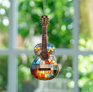 Personalized Guitar suncatcher Window hanging Musical Instrument acrylic Ornament Music Lover Gift Guitar Lover Gift