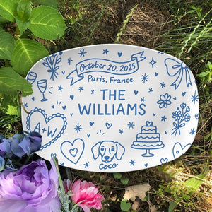 Custom Wedding Platter Personalized Bridal Gift with Names, Date & Location Unique Keepsake for Bride and Groom, Bridal shower