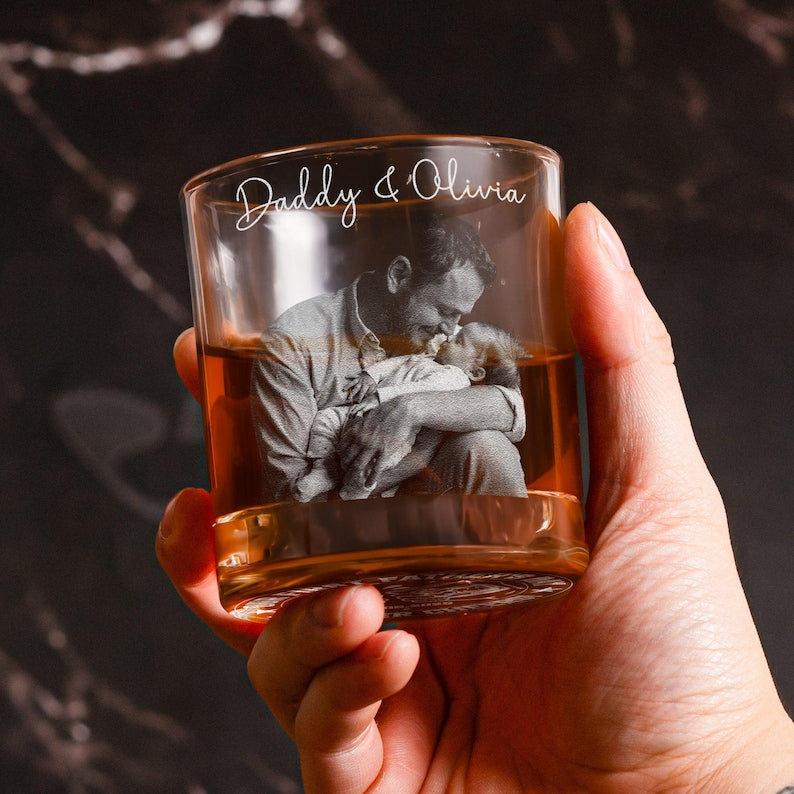 Our First Father's Day Together Cheers!, Personalized First Father's Day Whiskey Glass With Photo, Newborn Gift for Dad, New Father Gift