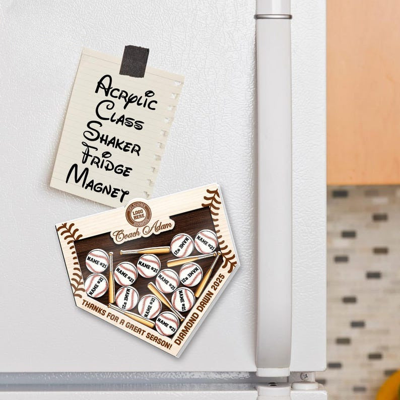 Personalized Baseball Coach Gifts, Custom Softball Coach Gifts, Custom Softball With Name Magnet, Baseball Team Gifts, End Of Season Gifts