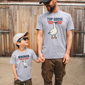 Daddy and Me Funny Shirts, Dad Baby Matching Shirts, Top Goose and Wingman Tshirt, Fathers Day Dada Mini Outfit, Dad Son Shirt, Dad Boy Tee