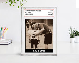 Personalized Fathers Day Gift For Dad, Trading Card Style Acrylic Block, Baseball Dad Gift, Custom Photo Acylic Block, Gift For Husband