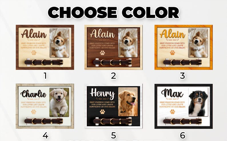 Memorial Pet Collar Holder Sign, Dog Memorial Frame With Collar Holder, Dog Memorial Gifts, Pet Loss Gifts,Pet Sympathy Gift, Pet Loss Gift
