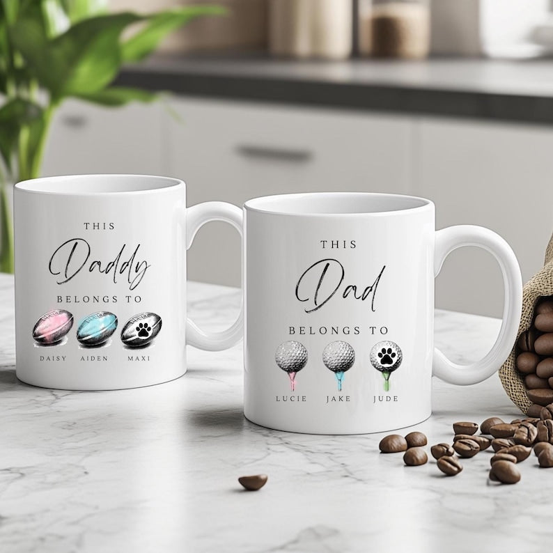 Personalised Mugs, Fathers Day Gifts, Gifts For Dad, Golf Gifts, Gifts For Him, Football Gifts, Grandad Gifts, Fishing Gifts, Coffee Mugs