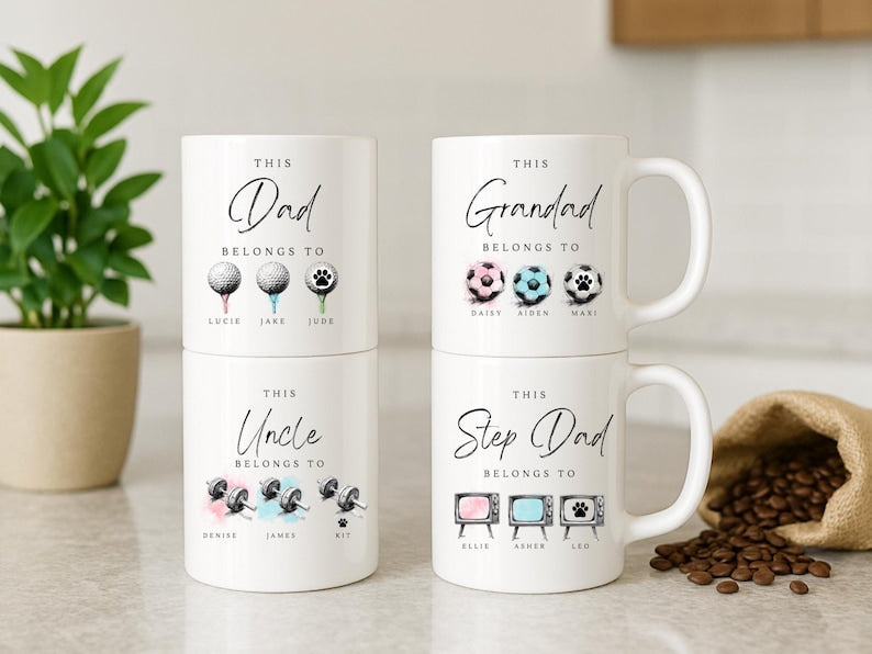 Personalised Mugs, Fathers Day Gifts, Gifts For Dad, Golf Gifts, Gifts For Him, Football Gifts, Grandad Gifts, Fishing Gifts, Coffee Mugs