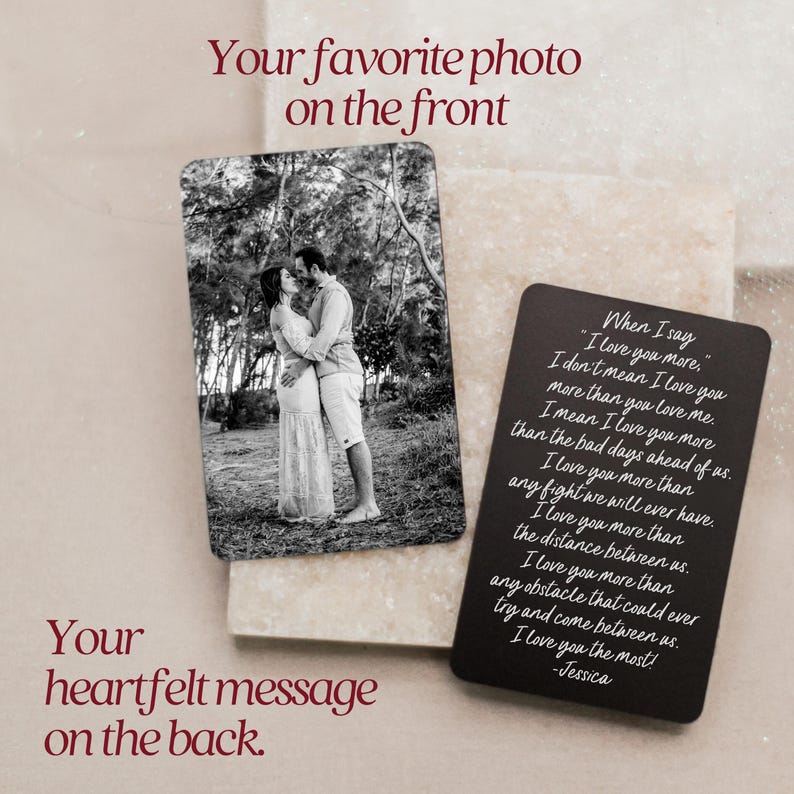 Personalized Metal Card Wallet Insert with Photo Gift for Dad from Kids, First Fathers Day Gift for Him, Black Wallet Card for Husband Gift