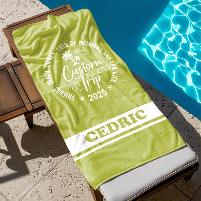 Custom Group Trip 2025 Beach Towels,Summer Vacation Gifts For Traveler,Beach Family Friends Girls Besties Sisters Trip,Pool Party,Vacay Mode