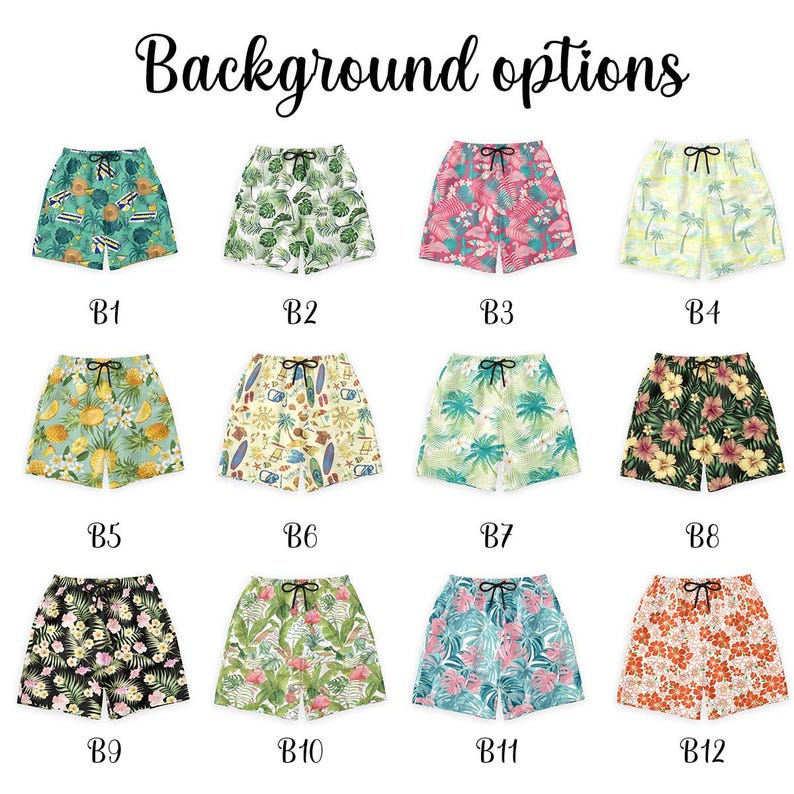 Custom Photo Beach Shorts, Funny Swim Trunks,Flamingo Beach Short, Personalized Men Swim Trunks, For Husband/Dad/Boyfriend/Boy